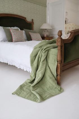 French Bedroom Hermione Bedspread in Sage