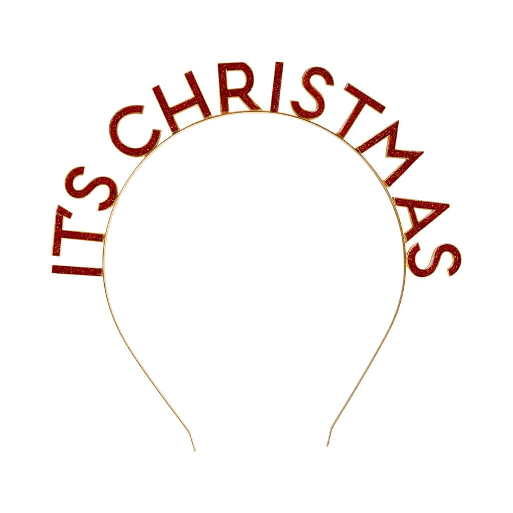 A head band with the words It's Christmas on