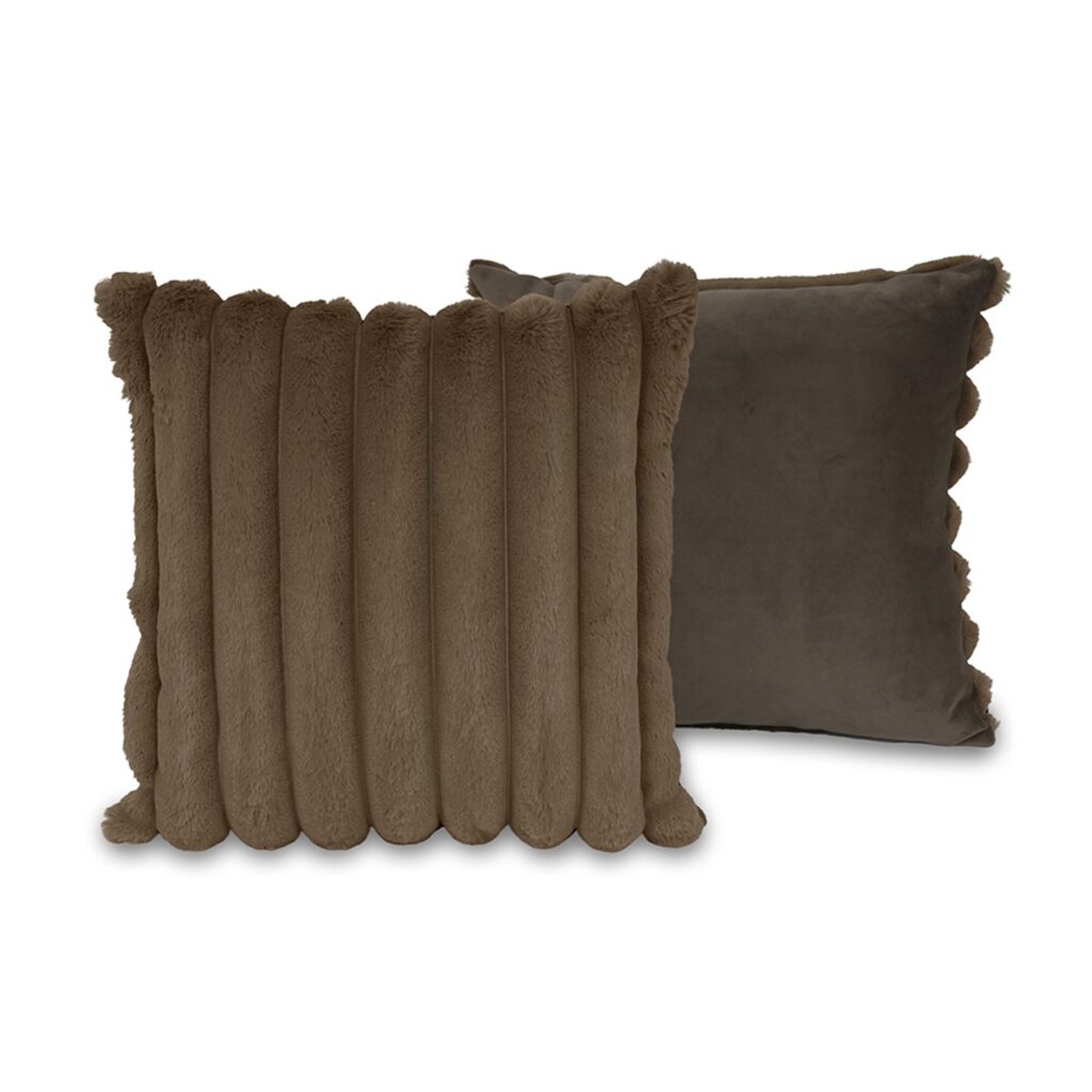 rucomfy, Faux Fur Cushion Chocolate Brown,